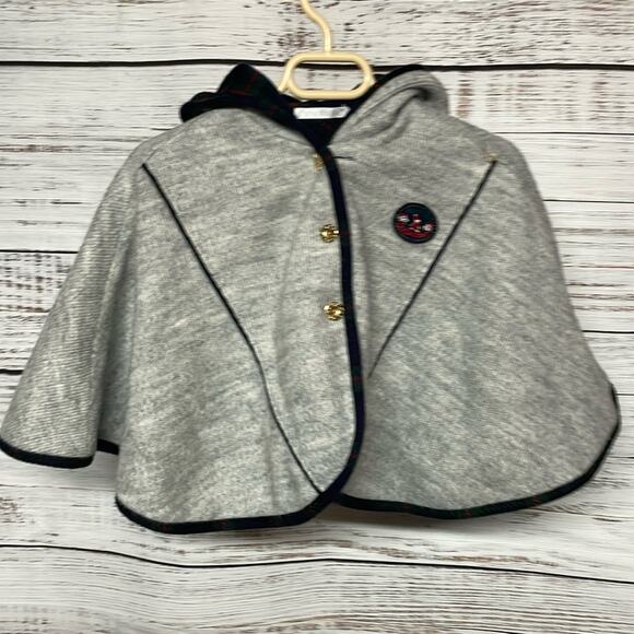 PIccolo Baby Reversible Hooded Poncho 9 m-2T Plaid - Picture 1 of 10